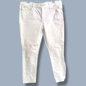 NYDJ Alina Convertible Ankle Jeans Size 14 Optic White Stretch Cotton-Elastane